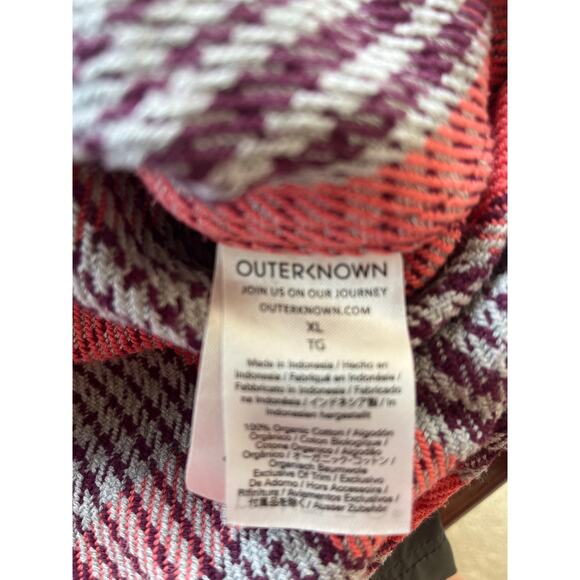 Outerknown Blanket Flannel Long Sleeve Pink Plaid Button Down Shirt Women's XL - Picture 6 of 6